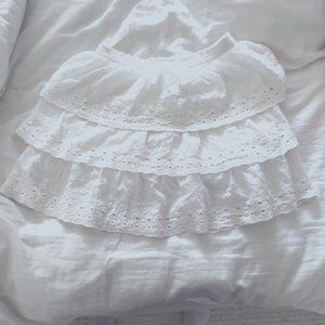NWWT House of Harlow White Tiered Eyelet Skirt- Medium
